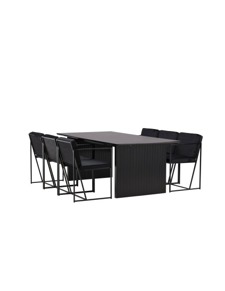 Matgrupp Vail med Richmond matstolar, 200 × 100 cm