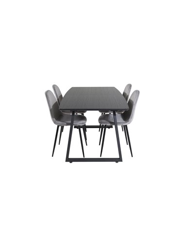 Matgrupp Inca med Polar matstolar, 160 × 85 cm