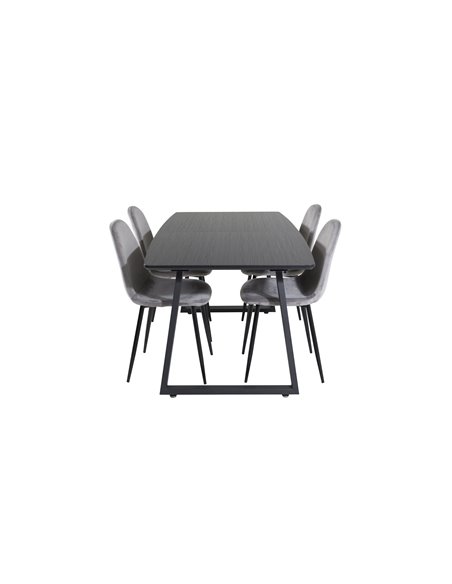 Matgrupp Inca med Polar matstolar, 160 × 85 cm