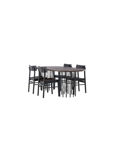 Matgrupp Stone med Montros matstolar, 220 × 100 cm