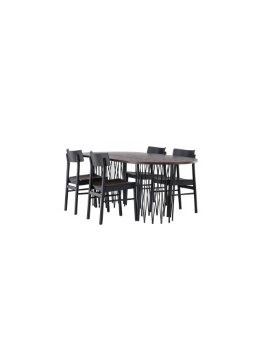 Matgrupp Stone med Montros matstolar, 220 × 100 cm