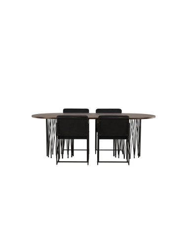Matgrupp Stone med Richmond matstolar, 220 × 100 cm