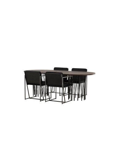Matgrupp Stone med Richmond matstolar, 220 × 100 cm