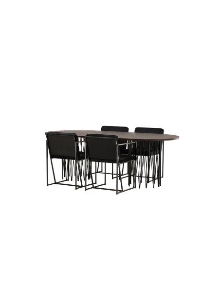 Matgrupp Stone med Richmond matstolar, 220 × 100 cm