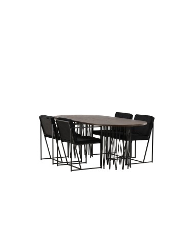 Matgrupp Stone med Richmond matstolar, 220 × 100 cm