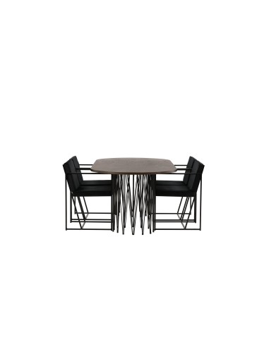 Matgrupp Stone med Richmond matstolar, 220 × 100 cm