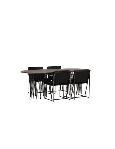 Matgrupp Stone med Richmond matstolar, 220 × 100 cm