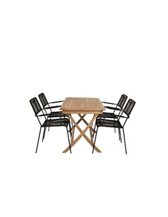 Matgrupp Kenya med Lindos matstolar, 120 × 70 cm