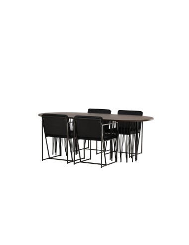 Matgrupp Stone med Richmond matstolar, 220 × 100 cm