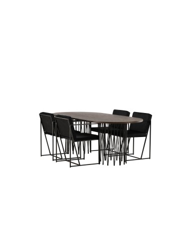 Matgrupp Stone med Richmond matstolar, 220 × 100 cm