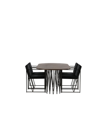Matgrupp Stone med Richmond matstolar, 220 × 100 cm