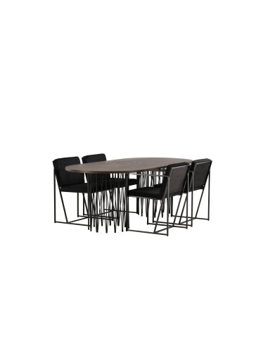Matgrupp Stone med Richmond matstolar, 220 × 100 cm