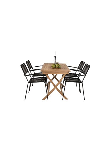 Matgrupp Kenya med Lindos matstolar, 120 × 70 cm