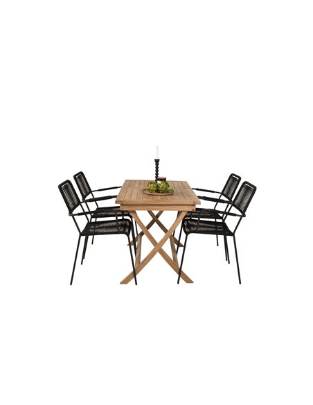 Matgrupp Kenya med Lindos matstolar, 120 × 70 cm