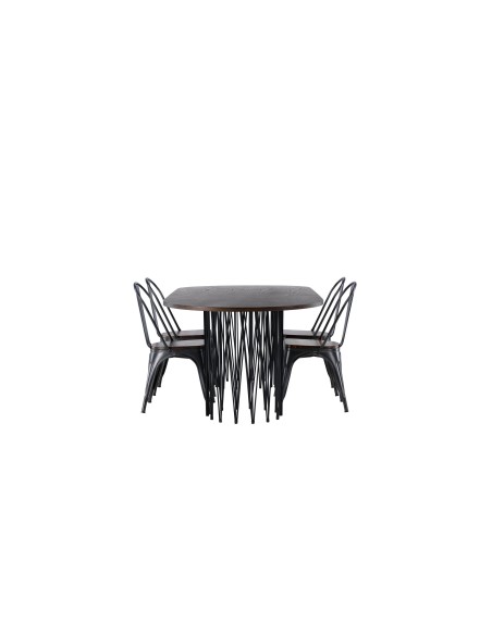 Matgrupp Stone med Tempe matstolar, 220 × 100 cm