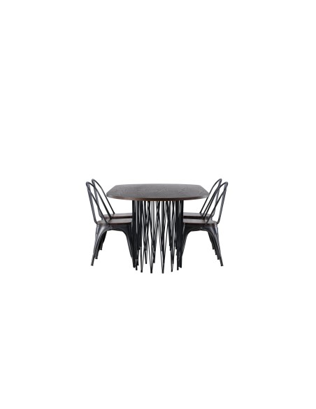 Matgrupp Stone med Tempe matstolar, 220 × 100 cm