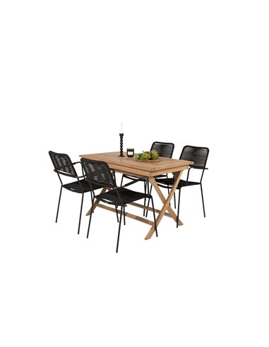 Matgrupp Kenya med Lindos matstolar, 120 × 70 cm
