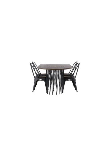 Matgrupp Stone med Tempe matstolar, 220 × 100 cm