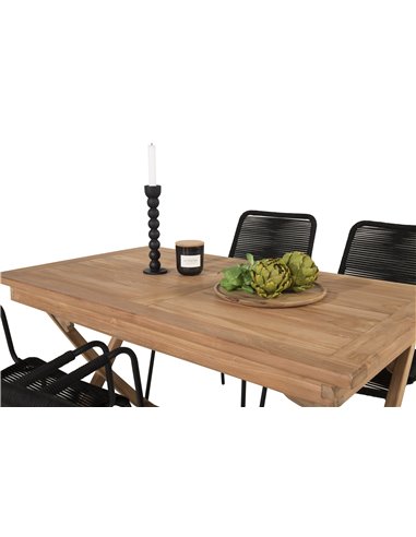 Matgrupp Kenya med Lindos matstolar, 120 × 70 cm