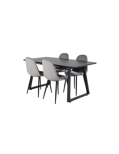 Matgrupp Inca med Polar matstolar, 160 × 85 cm