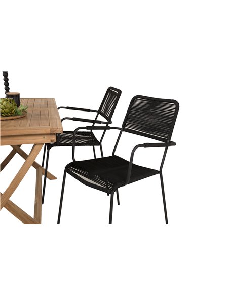 Matgrupp Kenya med Lindos matstolar, 120 × 70 cm