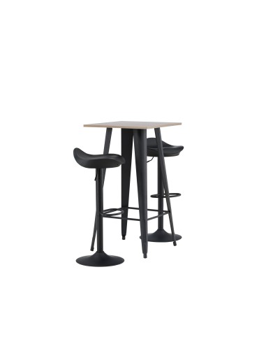 Matgrupp Tempe med Adesto matstolar, 60 × 60 cm