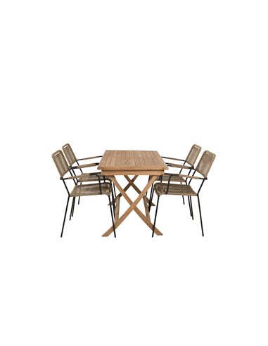 Matgrupp Kenya med Lindos matstolar, 120 × 70 cm