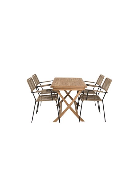 Matgrupp Kenya med Lindos matstolar, 120 × 70 cm