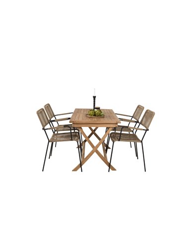 Matgrupp Kenya med Lindos matstolar, 120 × 70 cm