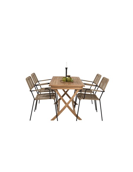 Matgrupp Kenya med Lindos matstolar, 120 × 70 cm