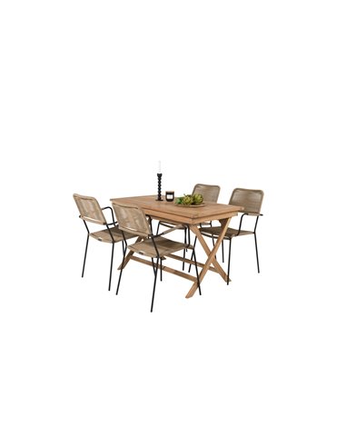 Matgrupp Kenya med Lindos matstolar, 120 × 70 cm