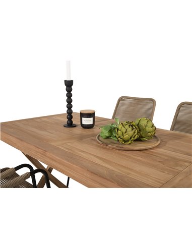 Matgrupp Kenya med Lindos matstolar, 120 × 70 cm