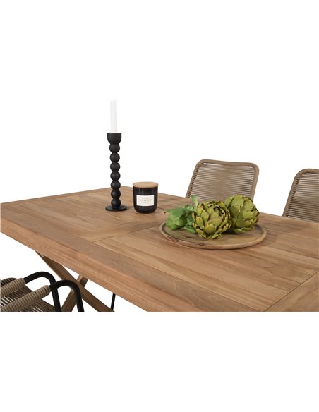 Matgrupp Kenya med Lindos matstolar, 120 × 70 cm