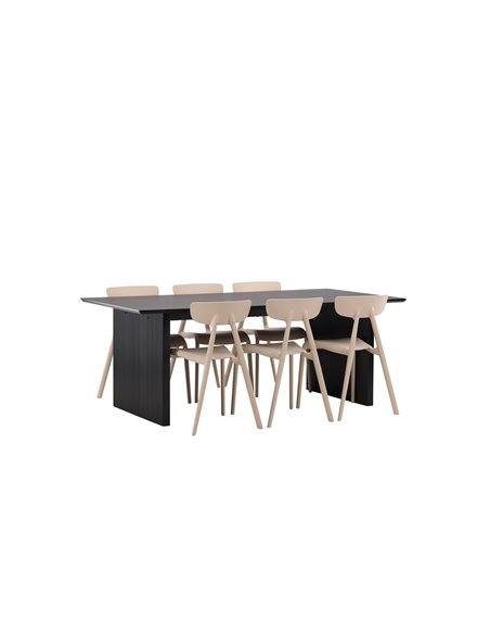 Matgrupp Vail med Ursholmen matstolar, 200 × 100 cm