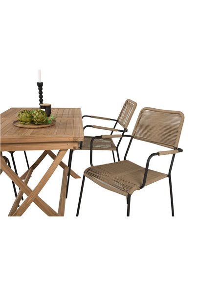 Matgrupp Kenya med Lindos matstolar, 120 × 70 cm