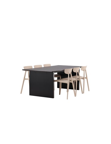 Matgrupp Vail med Ursholmen matstolar, 200 × 100 cm