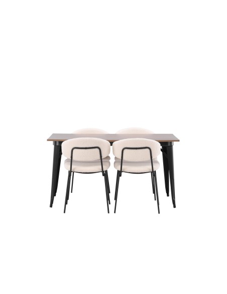 Matgrupp Tempe med Chico matstolar, 140 × 80 cm