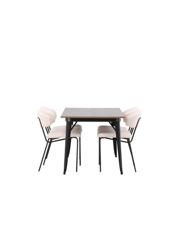Matgrupp Tempe med Chico matstolar, 140 × 80 cm