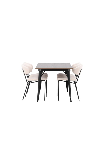 Matgrupp Tempe med Chico matstolar, 140 × 80 cm