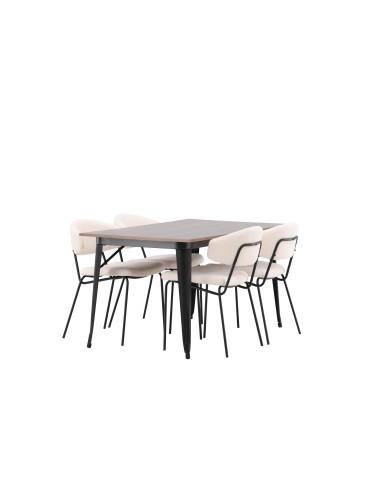Matgrupp Tempe med Chico matstolar, 140 × 80 cm