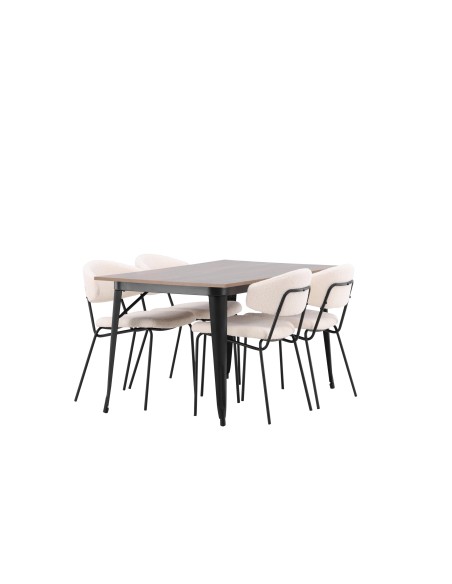 Matgrupp Tempe med Chico matstolar, 140 × 80 cm