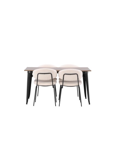 Matgrupp Tempe med Chico matstolar, 140 × 80 cm