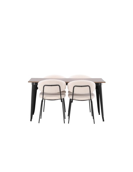 Matgrupp Tempe med Chico matstolar, 140 × 80 cm