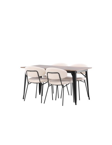 Matgrupp Tempe med Chico matstolar, 140 × 80 cm