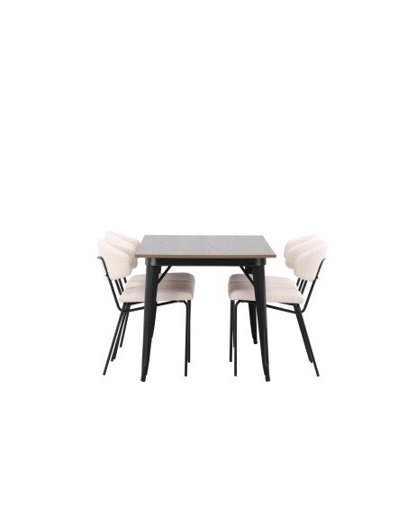 Matgrupp Tempe med Chico matstolar, 140 × 80 cm