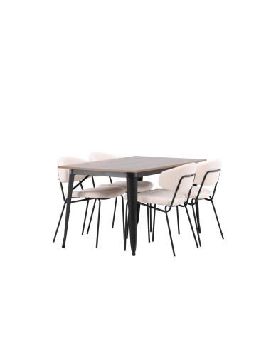 Matgrupp Tempe med Chico matstolar, 140 × 80 cm