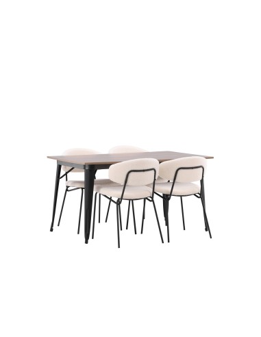 Matgrupp Tempe med Chico matstolar, 140 × 80 cm
