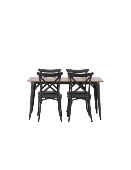 Matgrupp Tempe med Crosett matstolar, 140 × 80 cm