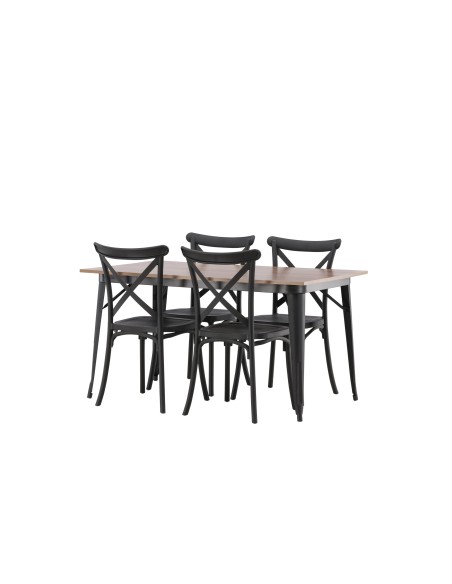Matgrupp Tempe med Crosett matstolar, 140 × 80 cm