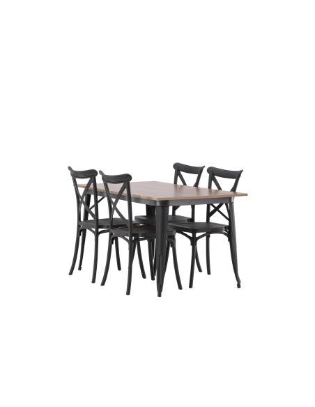 Matgrupp Tempe med Crosett matstolar, 140 × 80 cm